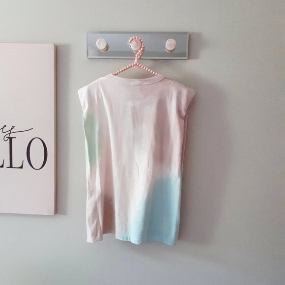 EUC Retrod tie dye cotton padded shoulder muscle top, M - Picture 6 of 8